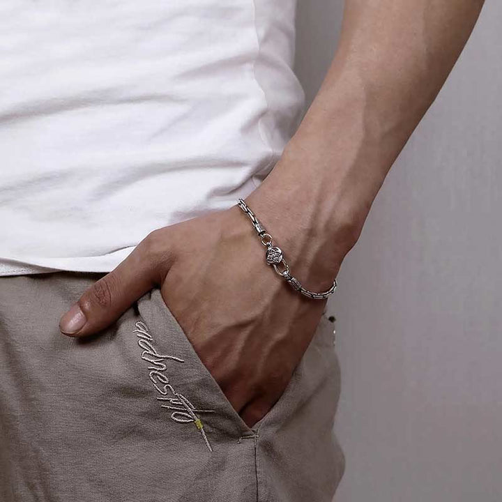 Pulsera de fuerza Buddha Stones de doble Dorje Om Mani Padme Hum de Buda con esvástica Vajra de piedras de Buda