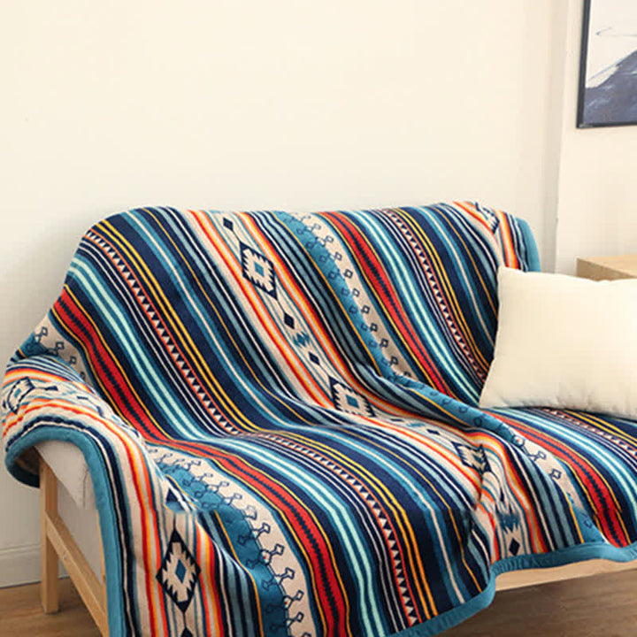 Manta de cama suave y cálida geométrica