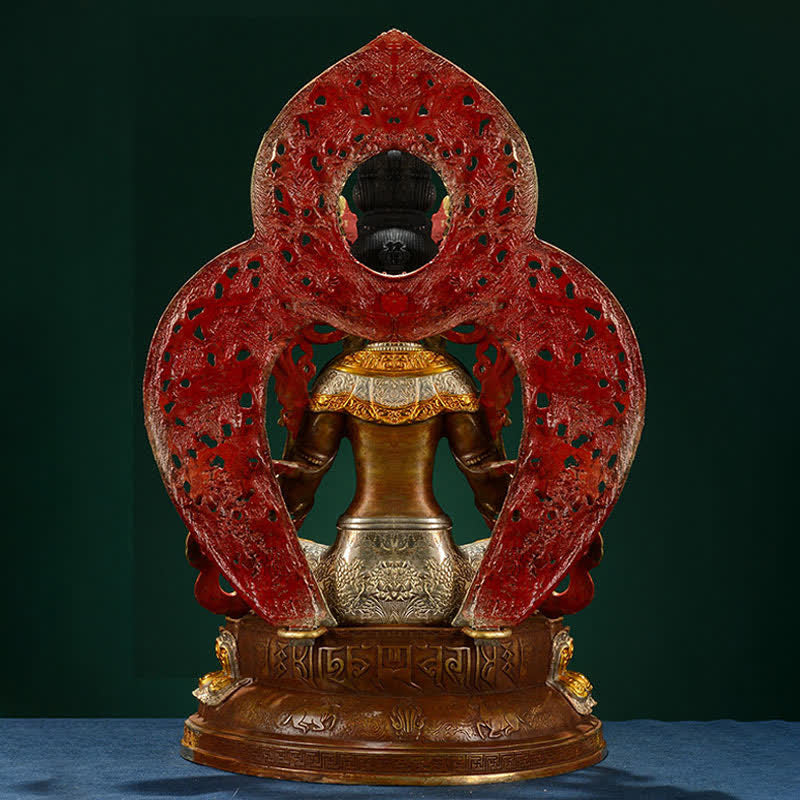 Decoración de estatua de cobre Bodhisattva Green Tara Hope