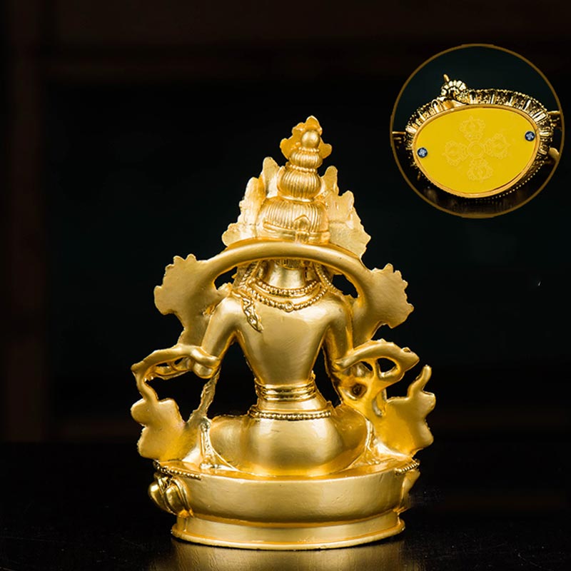 Decoración de estatua chapada en oro con protección de esperanza de Tara Blanca Bodhisattva