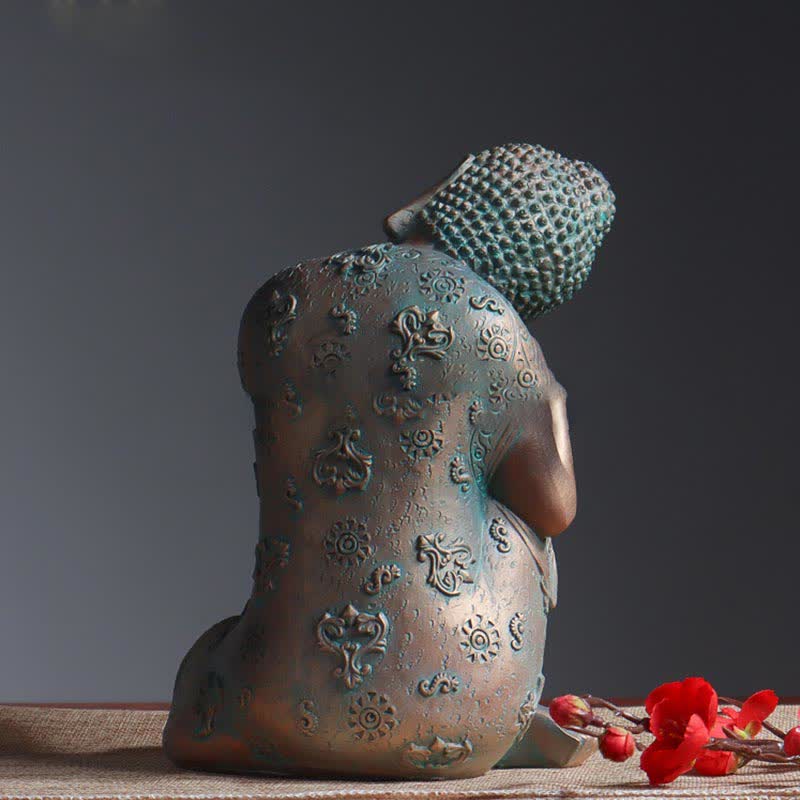 Decoración de estatua de resina de serenidad de Buda meditante tibetano - image 2