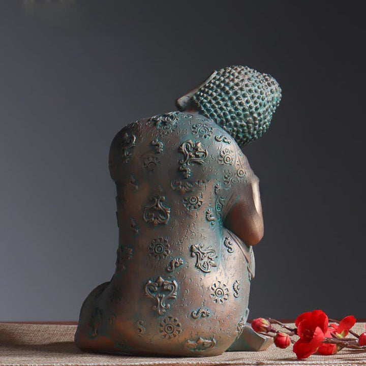 Decoración de estatua de resina de serenidad de Buda meditante tibetano - image 2