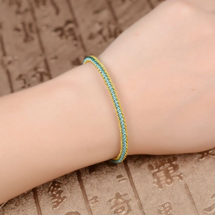 Pulsera de nudo de paz de ocho hilos hecha a mano con cuerda bicolor de Buddha Stones