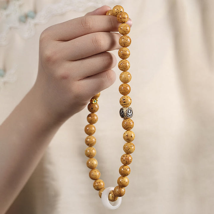 Pulsera de doble envoltura con Buddha Stones tibetanas, oro púrpura Natural, rata, Bodhi, semilla, riqueza