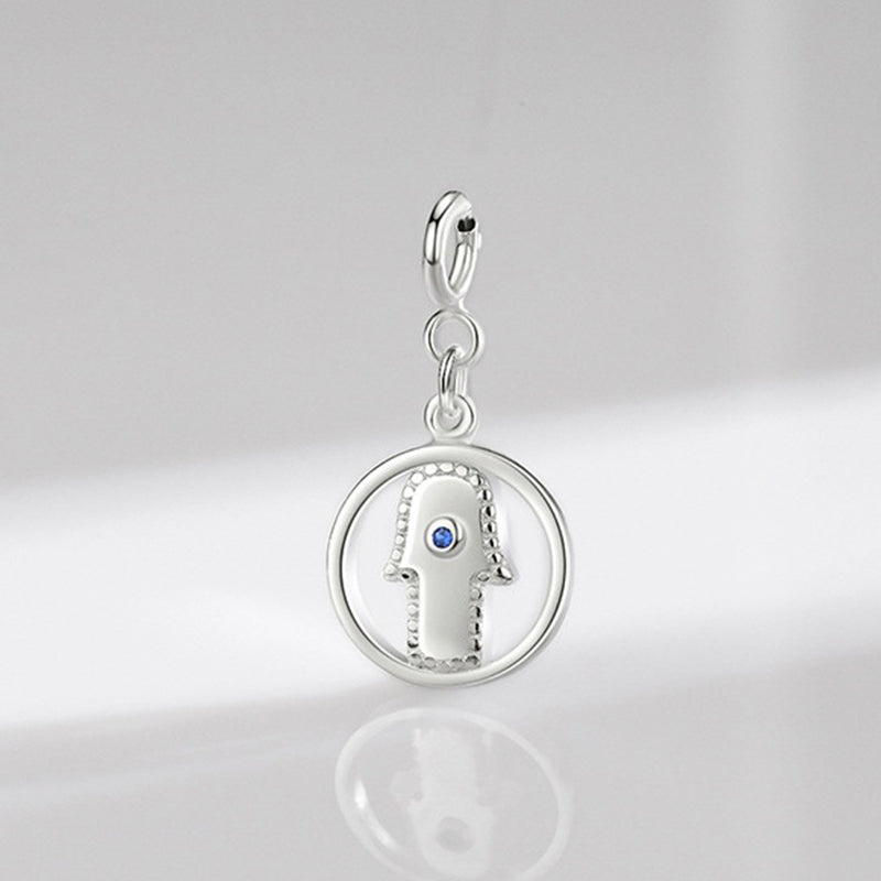 Colgante de plata de ley 925 con símbolo de Hamsa de mal de ojo, cadena de suerte y prosperidad - image 10