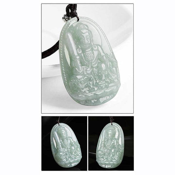 Buddha Stones Zodíaco Chino Buda Natal Jade Riqueza Prosperidad Collar Colgante - image 8