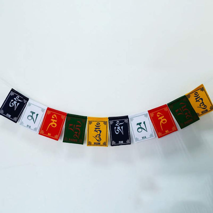 Bendición tibetana Caballo de viento Om Mani Padme Hum Bandera de oración para coche al aire libre - image 5