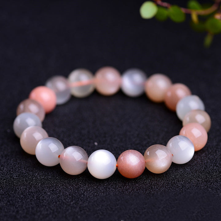 Pulsera positiva de riqueza de piedra lunar natural