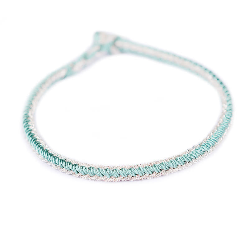 Pulsera de nudo de paz de ocho hilos hecha a mano con cuerda bicolor de Buddha Stones