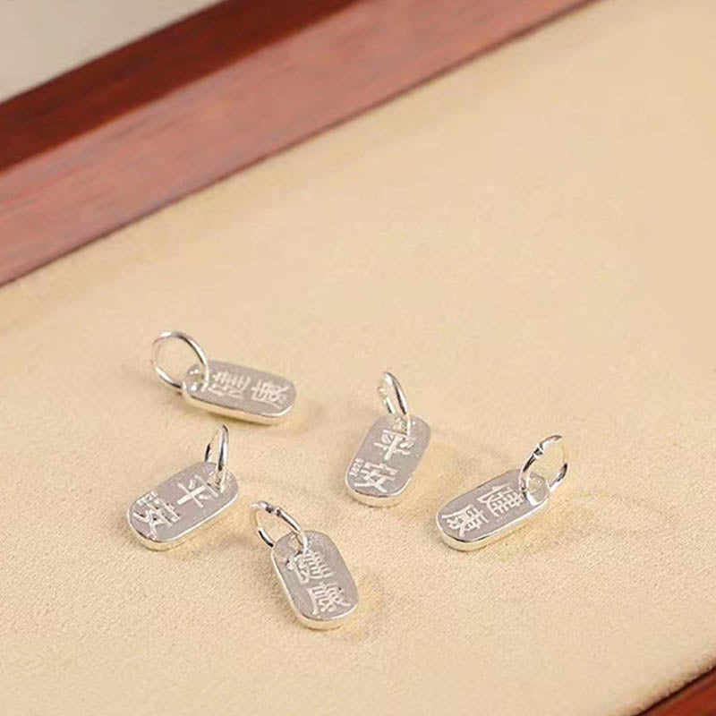 Tobillera con pulsera de sonido y seguridad con hebilla de paz y nubes propicias de Plata de Ley 925 con Buddha Stones