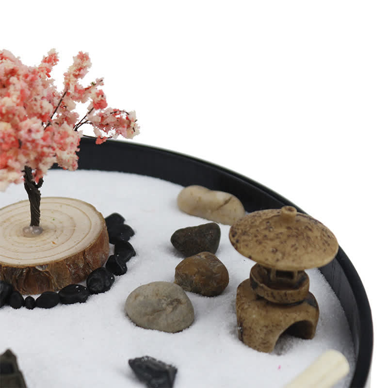 Árbol Pequeño Puente Paisaje Meditación Calma Jardín Zen Decoración