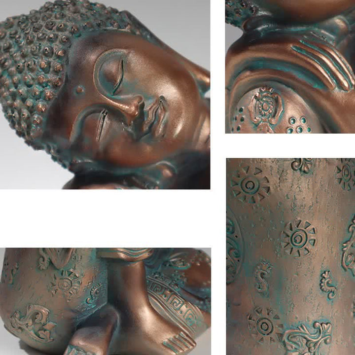 Decoración de estatua de resina de serenidad de Buda meditante tibetano - image 4