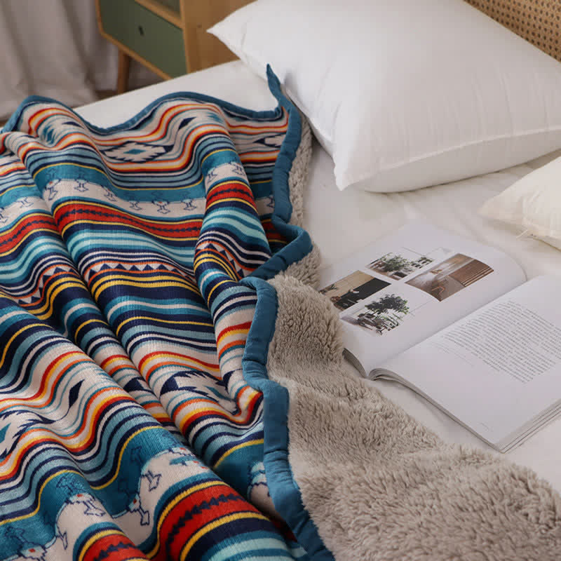 Manta de cama suave y cálida geométrica