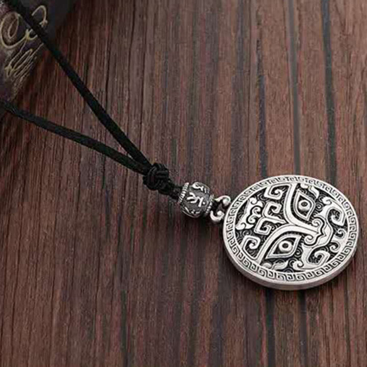 Lucky FengShui criatura mitológica Taotie riqueza collar colgante