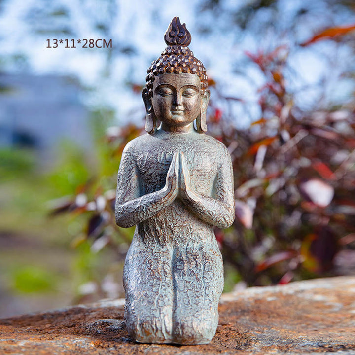 Estatua de resina de serenidad de Buda Zen meditando, decoración del hogar