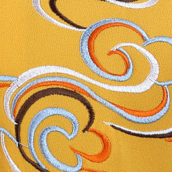 Conjunto de ropa unisex para práctica de meditación, tai chi, qigong, bordada, con nubes auspiciosas y Buddha Stones