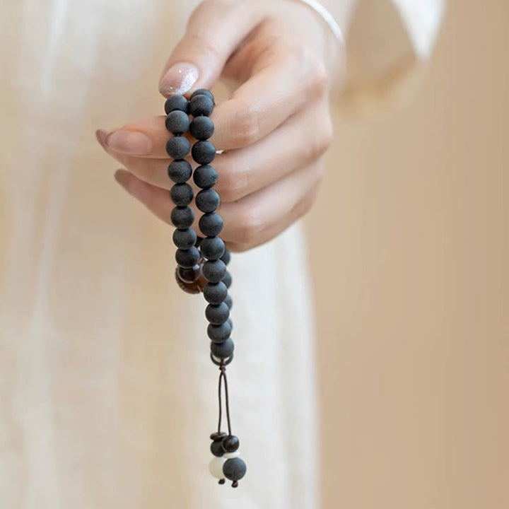 Pulsera curativa de loto Bodhi de ciprés tibetano de doble capa con Buddha Stones