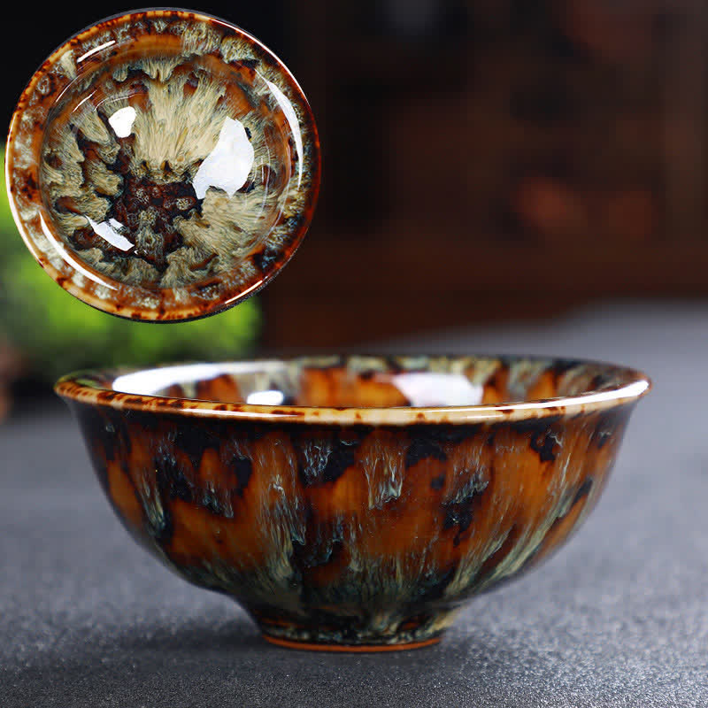 Tazas de té de cerámica coloridas con Buddha Stones para el hogar y la oficina