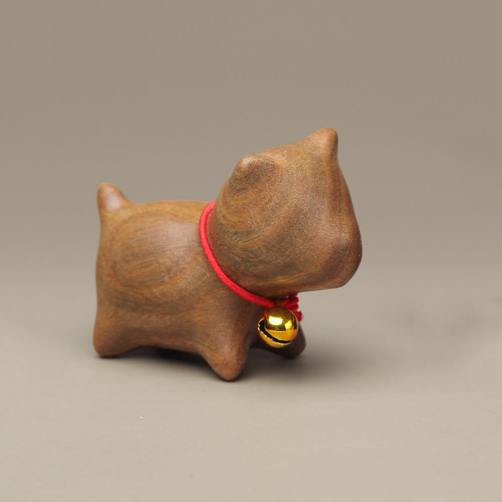 Buddha Stones, sándalo verde, hoja pequeña, sándalo rojo, animales lindos, gato, decoración relajante y de paz. - Perro pequeño de sándalo verde - image 21