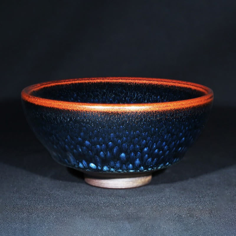 Buddha Stones hechas a mano, punto de Francolinus azul, taza de té de cerámica china Jianzhan, tazón de taza de té de Kung Fu