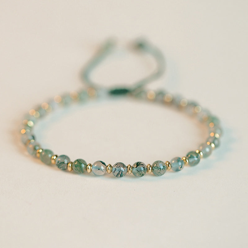 Pulsera Lucky Balance de Ágata Musgosa con Buddha Stones