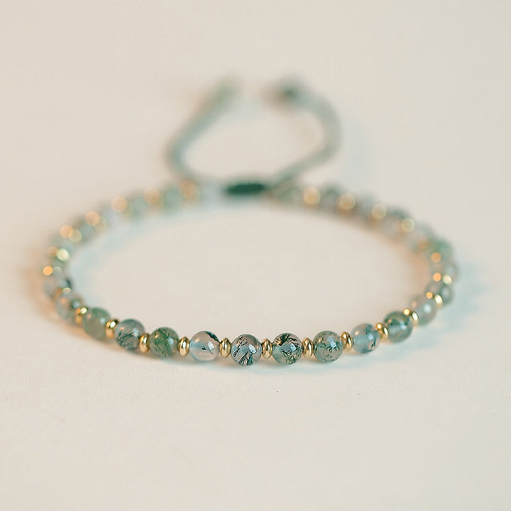Pulsera Lucky Balance de Ágata Musgosa con Buddha Stones