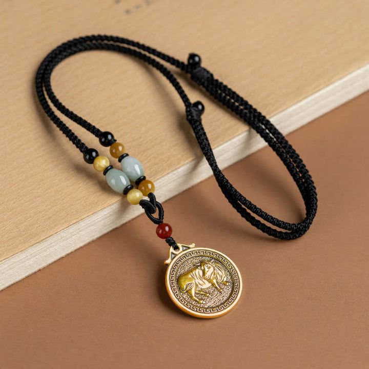 12 colgante del collar de la fortuna de la riqueza del zodiaco chino - Buey - image 5