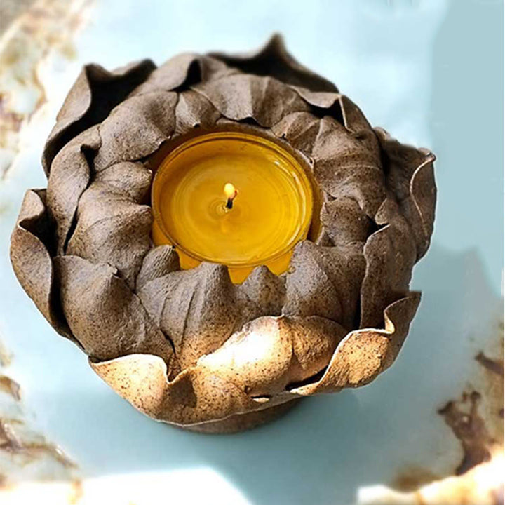 Quemador de incienso de cerámica con diseño de flor de loto y Buddha Stones , decoración para el hogar