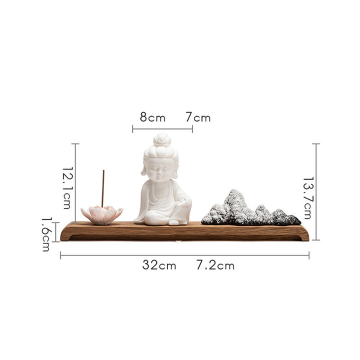 Buddha Stones, flor de loto, Tathagata Kwan Yin, Avalokitesvara Ksitigarbha, palo de cerámica para meditación, decoración de quemador de incienso