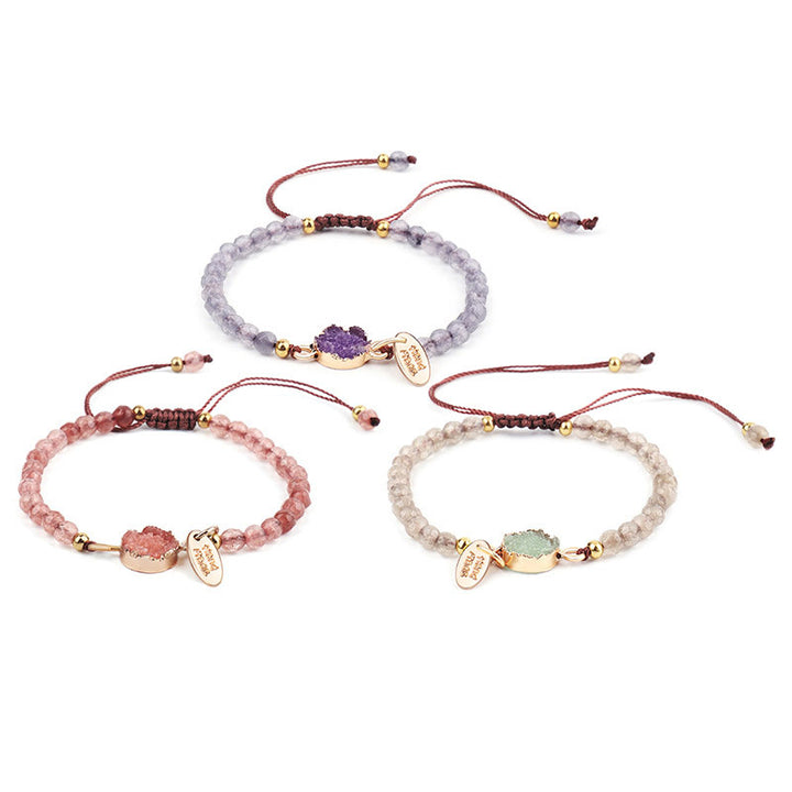 Pulsera curativa de la suerte con dije de cristal natural de Buddha Stones