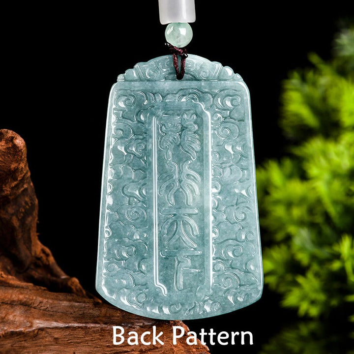 Buddha Stones Año del Dragón Dragón del Zodíaco Chino Viaja por el Mundo Collar de Fuerza de Jade Colgante
