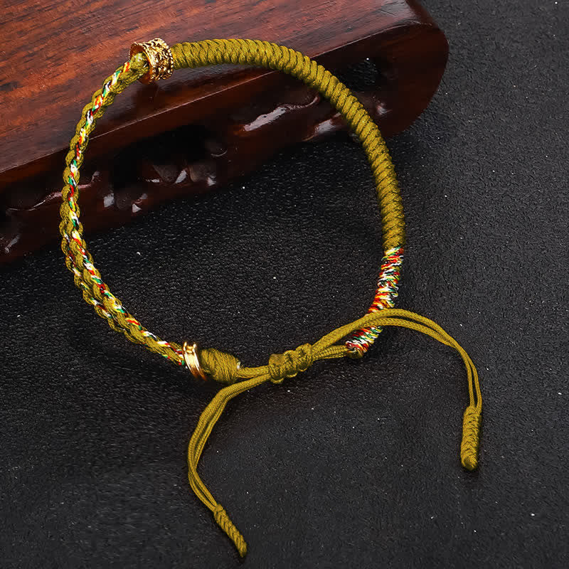 Pulsera de cuerda de la suerte con Buddha Stones Om Mani Padme Hum