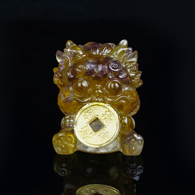 Buddha Stones hechas a mano, moneda de oro PiXiu, cristal Fengshui, energía, fortuna, decoración del hogar - Citrino + Amatista - image 14