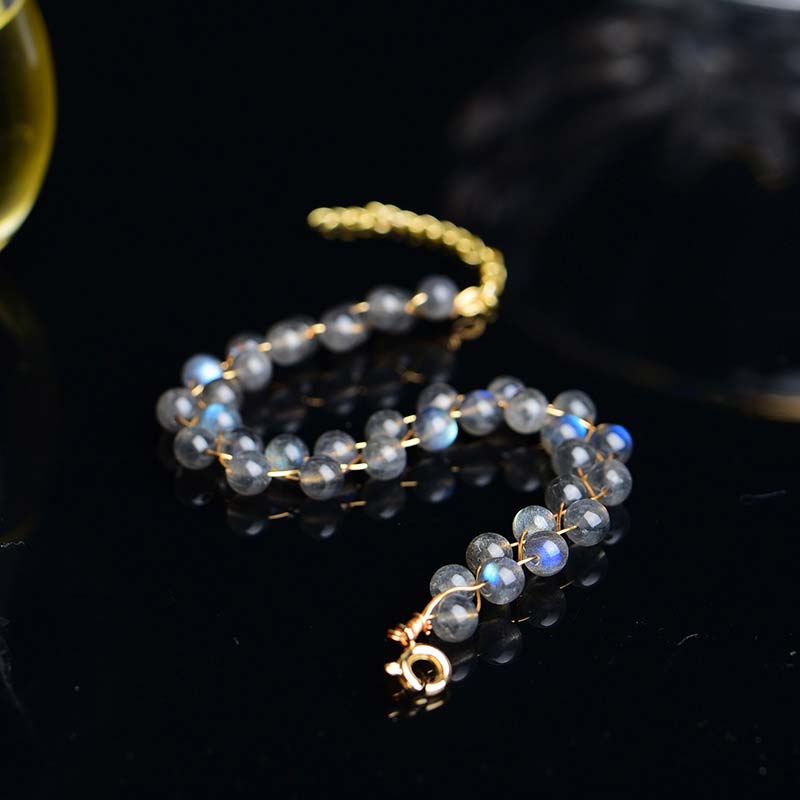 Pulsera de bendición de amor con piedra lunar natural de Buddha Stones