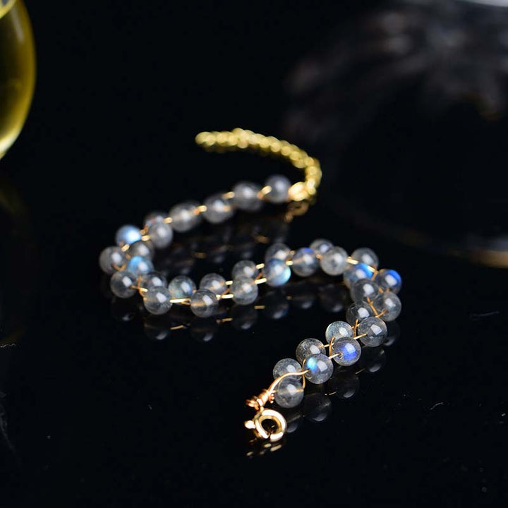Pulsera de bendición de amor con piedra lunar natural de Buddha Stones