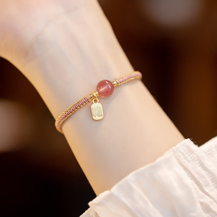 Pulsera de hilo con Buddha Stones, ágata roja, Jade, loto, confianza, calma