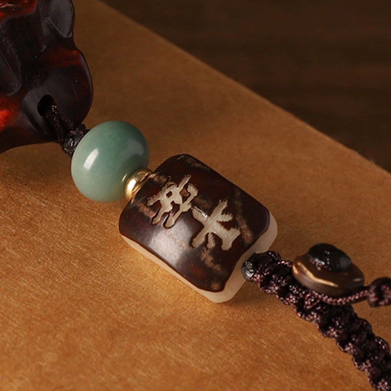 Buddha Stones, hoja pequeña, sándalo rojo, sándalo verde, bolsa de dinero, Om Mani Padme Hum, protección giratoria, decoración colgante