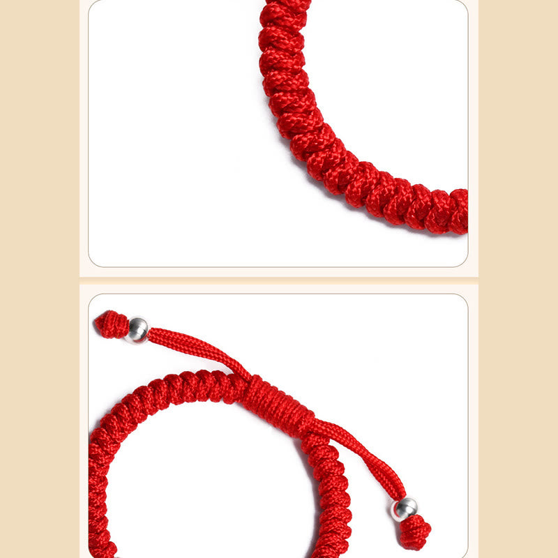 Pulsera de plata de ley 925 con Buddha Stones, candado chino, protección de hilo rojo multicolor, pulsera trenzada hecha a mano para niños