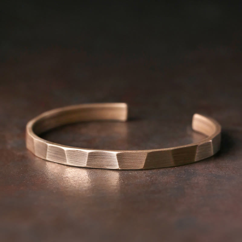 Pulsera de puño ajustable de riqueza de cobre de diseño rústico vintage