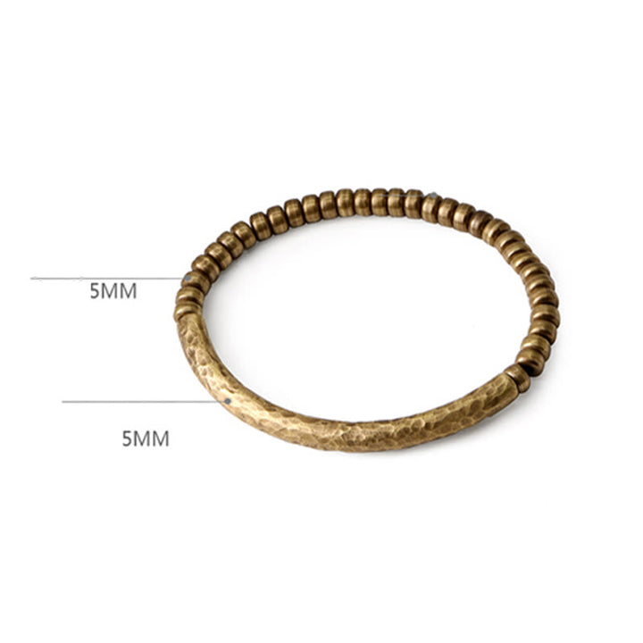 Pulsera de la riqueza de la suerte con cuentas de cobre y latón de diseño simple de Buddha Stones