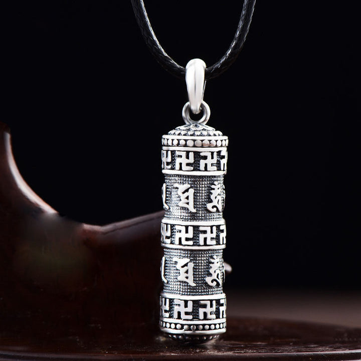 Buddha Stones tibetano Om Mani Padme Hum Buda esvástica suerte collar colgante