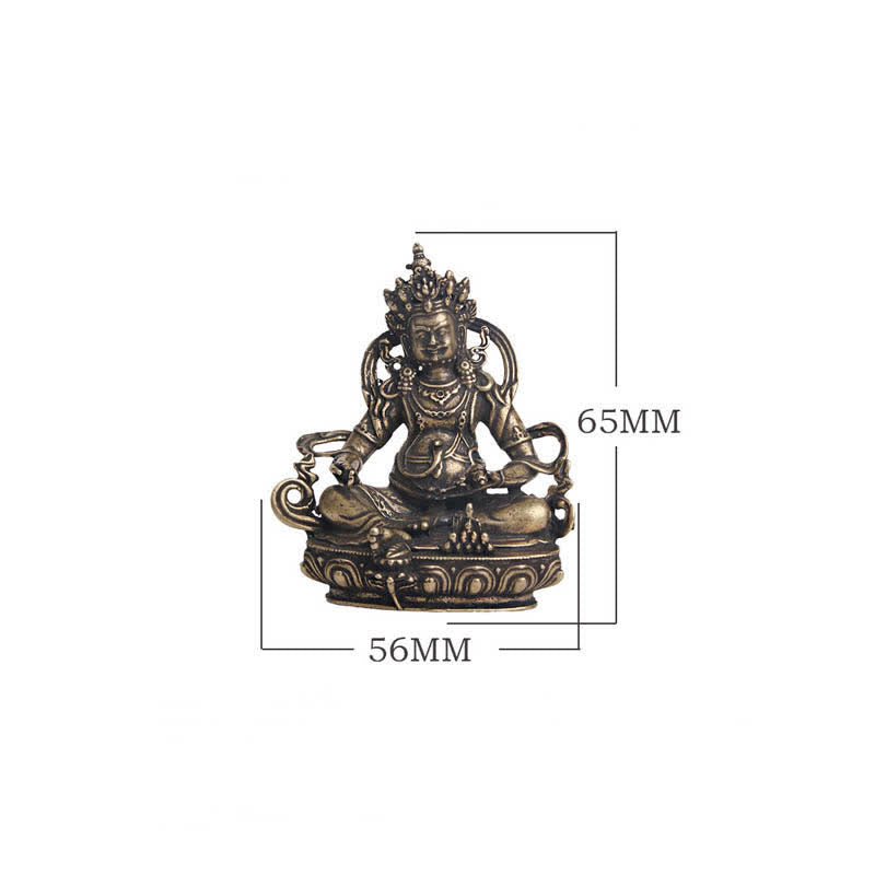 Estatuilla amarilla de Jambhala Bodhisattva, estatua de cobre de serenidad, decoración