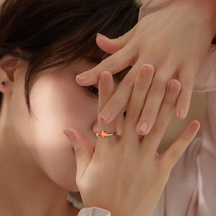 Anillo ajustable de la suerte del equilibrio de cobre del pez Koi de las Buddha Stones