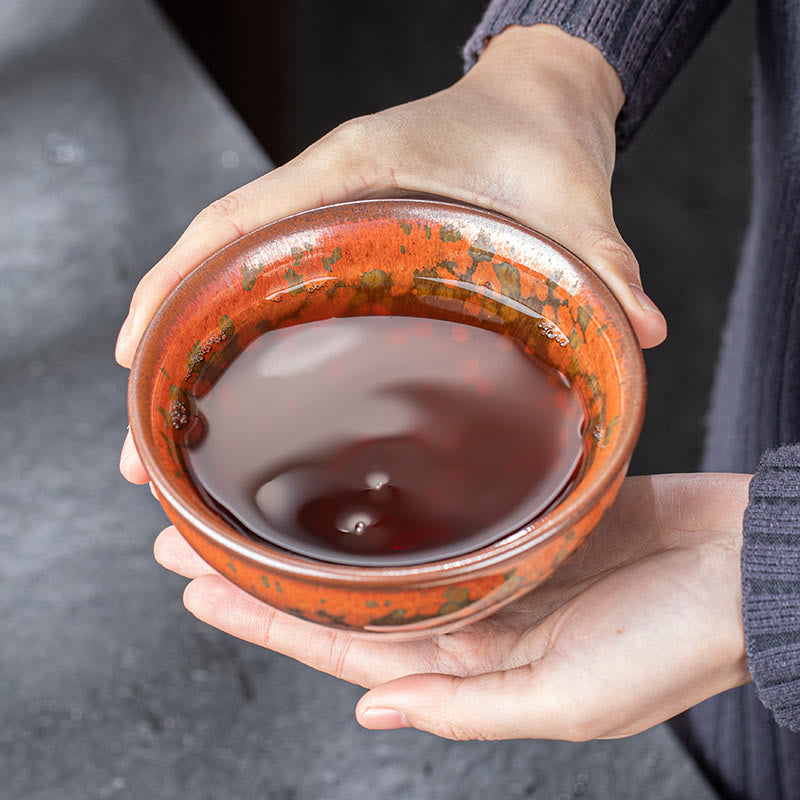 Buddha Stones, patrón de flores florecientes, horno chino Jianzhan, cambio de taza de té de cerámica, tazón de taza de té Kung Fu