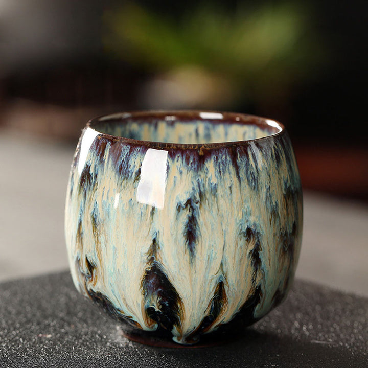 Buddha Stones Simple multicolor cambio de horno chino Jianzhan taza de té de cerámica Kung Fu taza de té 110ml