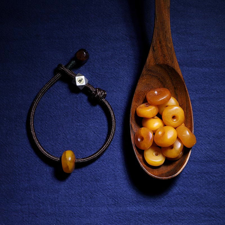 Pulsera de ansiedad transparente con Buddha Stones , Plata de Ley 925, zodíaco chino, Buda natal, ámbar Natural - image 1