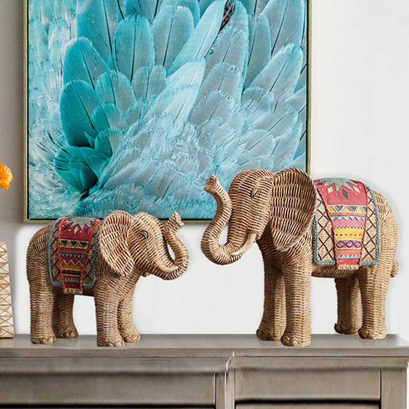 Elefante Resina Sabiduría Riqueza Decoración Del Hogar