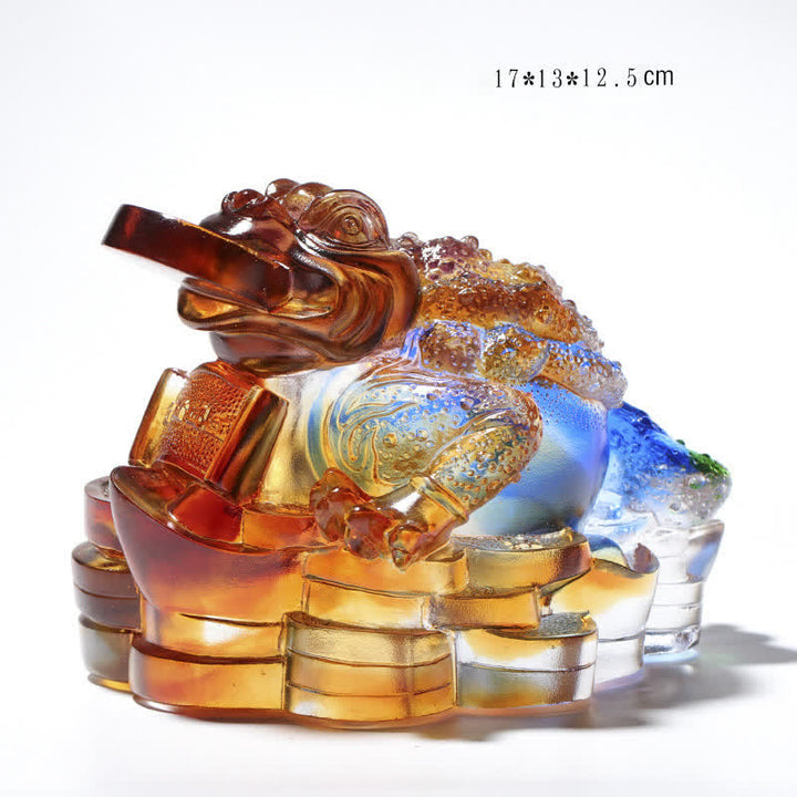 Feng Shui Rana hecha a mano Liuli Crystal Art Piece Riqueza Decoración de la Oficina del Hogar