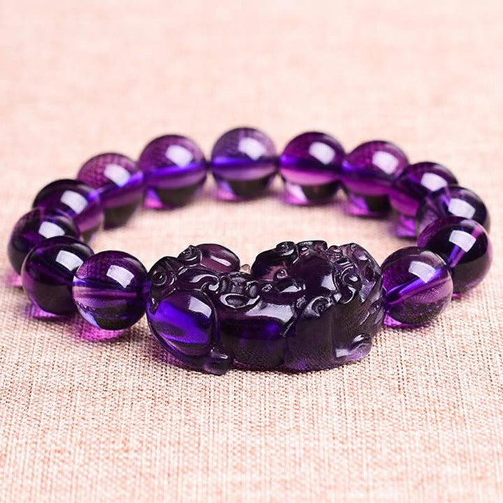 Pulsera de riqueza de fortuna con amatista Feng Shui de Buddha Stones