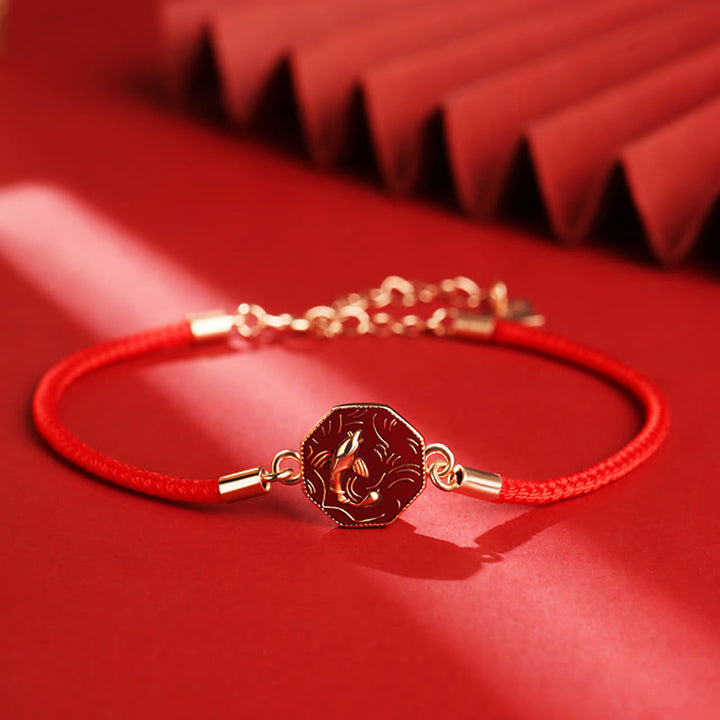 Pulsera trenzada hecha a mano con Buddha Stones, plata de ley 925, suerte, pez Koi, cambio de color, riqueza
